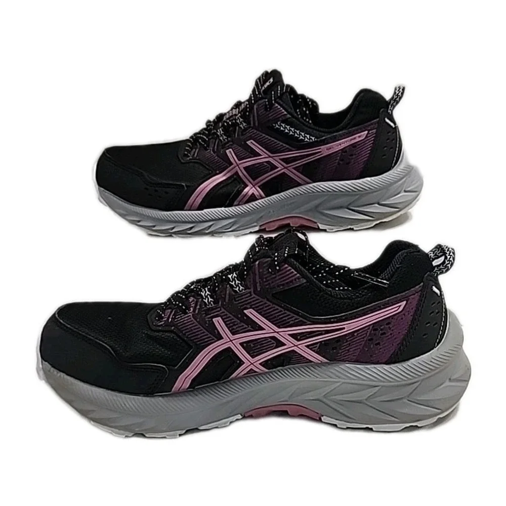 Asics Gel-Venture 9 Black/Soft Berry Athletic Running Shoes Ortholite Women's 8‎